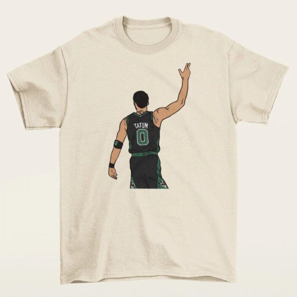 Jayson Tatum 3 Point Celebration Shirt Basketball Player Graphic Fan Gift Tee